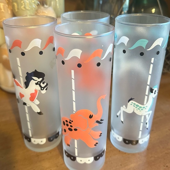 Vintage Libbey Carousel glasses - Picture 4 of 4